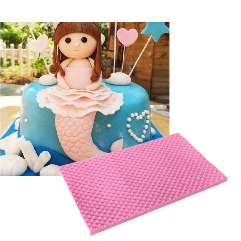 Fish Tail Scales Silicone Mold Cake Border Decoration Tool Lace Mat Fondant Mold