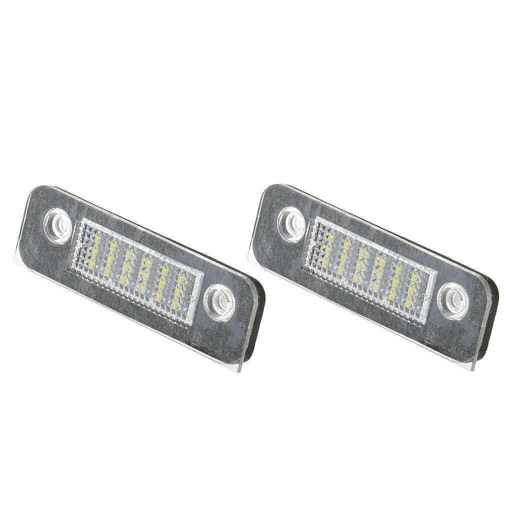 2 Piece White 18-LED License Plate Light Lamps For Ford Fusion Fiesta Mondeo