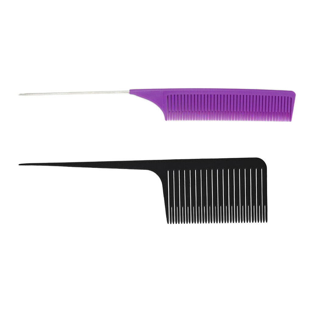 2x New Pro Fine&Wide Weave Highlight Foiling Hair Combs Salon Hair Coloring