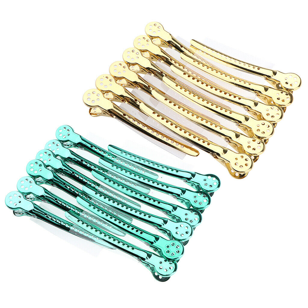 24Pcs Stainless Steel Duck Sectioning Clips Barber Haircut Styling Clamps