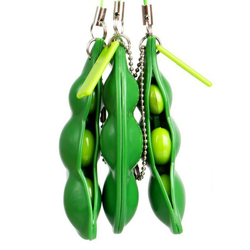 Key Ring Small Peas Stress Ball Shape D’ Bean - New
