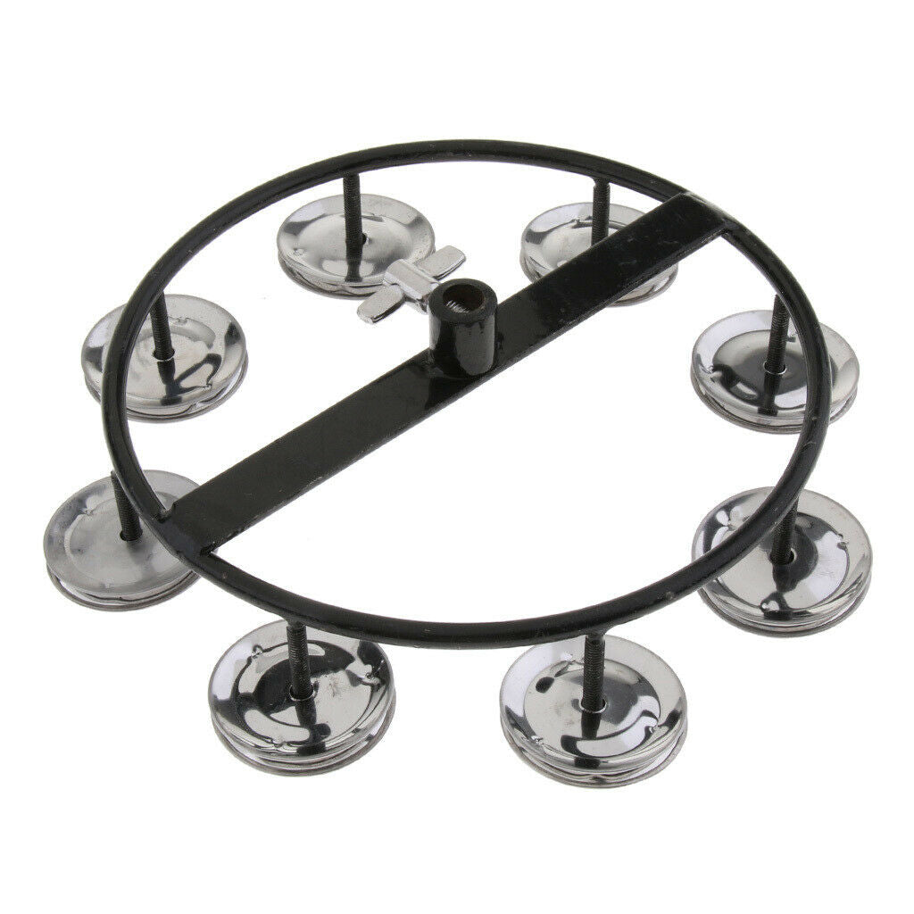 4 Pairs Hi Hat Tambourine Jingle Ring Hand Drum Set Percussion Instrument