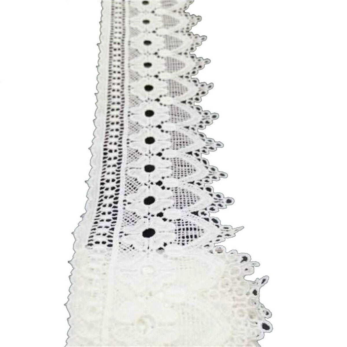 2 Yards Flower Embroidery Lace Polyester Trimming Sewing Wedding Crafts Applique