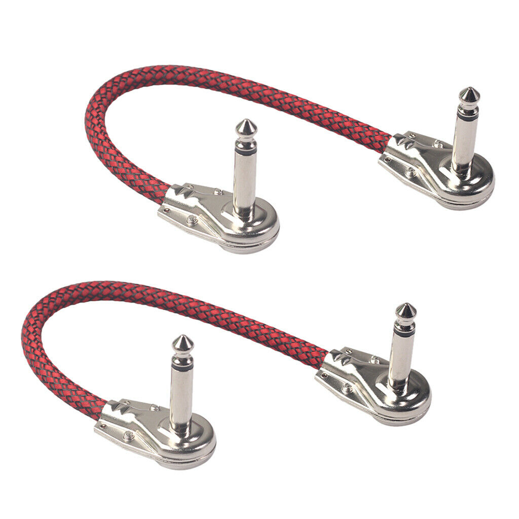 2-part Guitar Patch Cords Right Angle 1/4 Inch Plugs, Guitar Effects Pedal