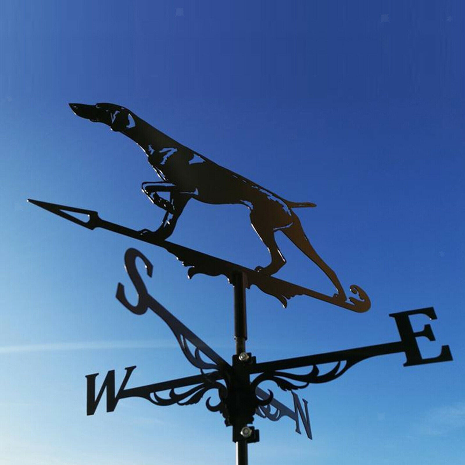 Retro Weather Vane Black Hound for Farm Outdoor Garden Stake Roof Decoration