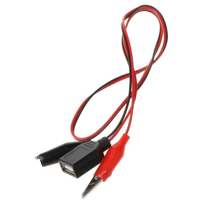 Copper Alligator Clips with Wire Female USB Connector Test Leads Crocodile Clamp
