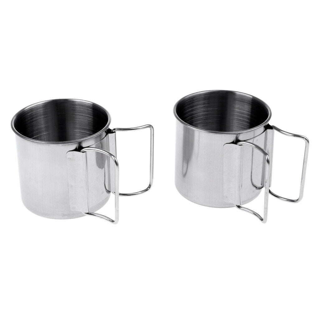 6Pcs Stainless Steel Foldable Pot Cookware Set Bowl Cooking Supplies Camp