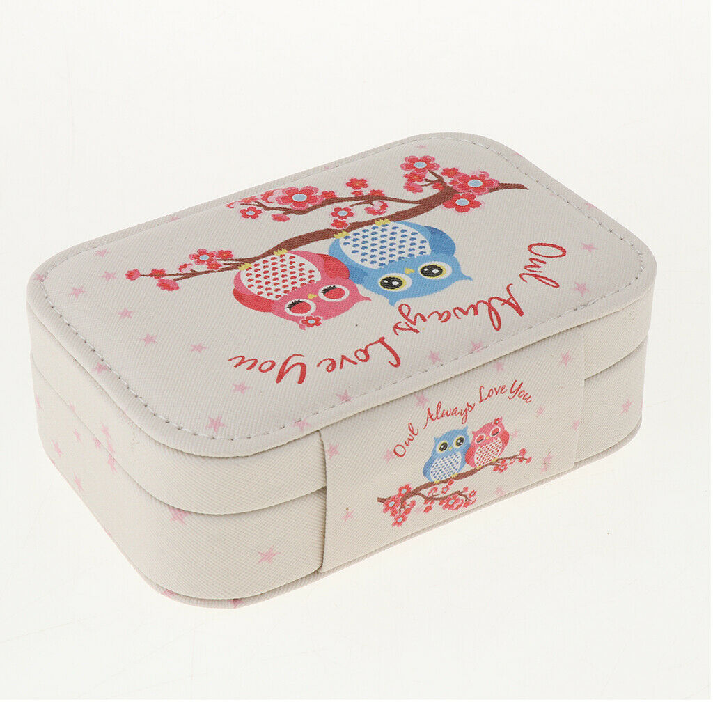 Small PU Leather Travel Jewelry Box Case for Rings Earrings Necklace Style 4