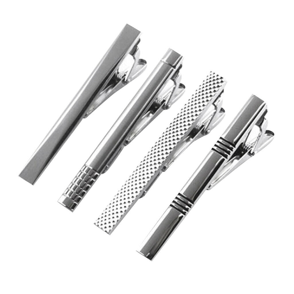 Pack of 4 tie clips / tie pins For ties in