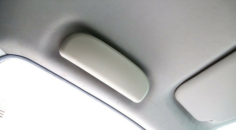 1x Beige Universal Car Interior Sunglasses Storage Box Sun Glasses Eyeglass Case