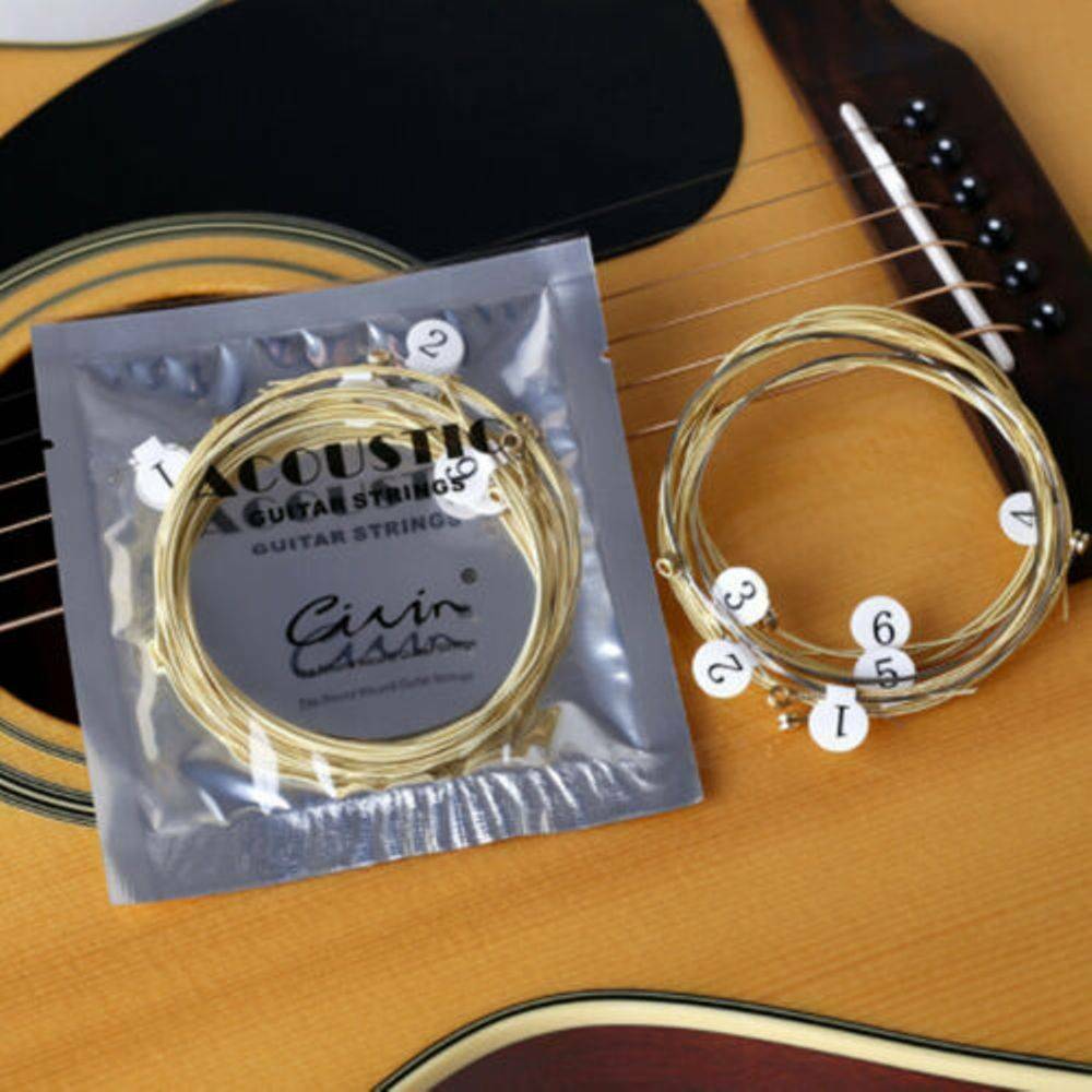 Lots 6 PCS Acoustic Guitar Strings Set Phosphor Bronze & Steel Strings 1st-6th