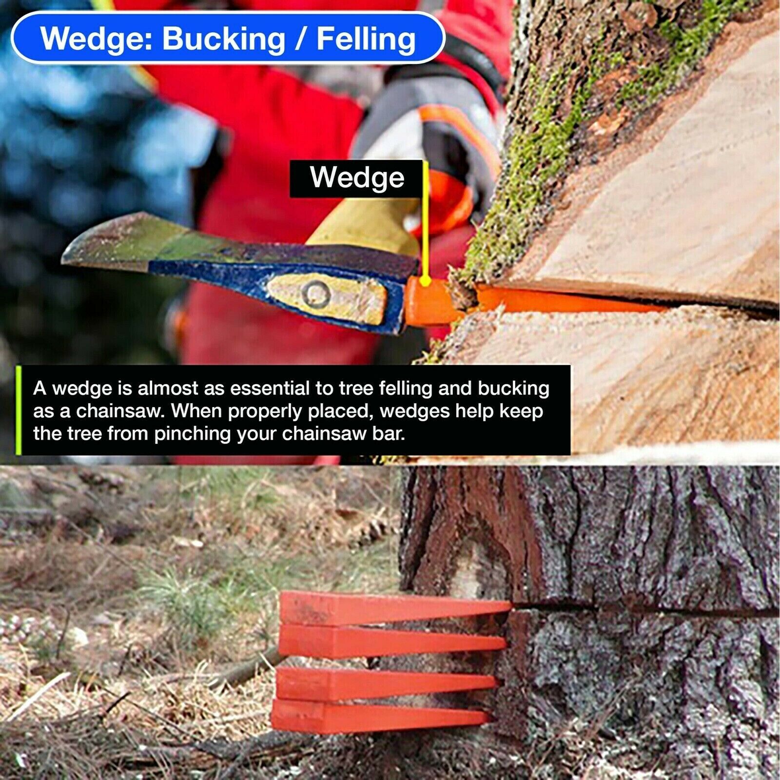 8" Wedges Fit Logging Bucking Falling Chainsaw Tool Made Tree Felling T6