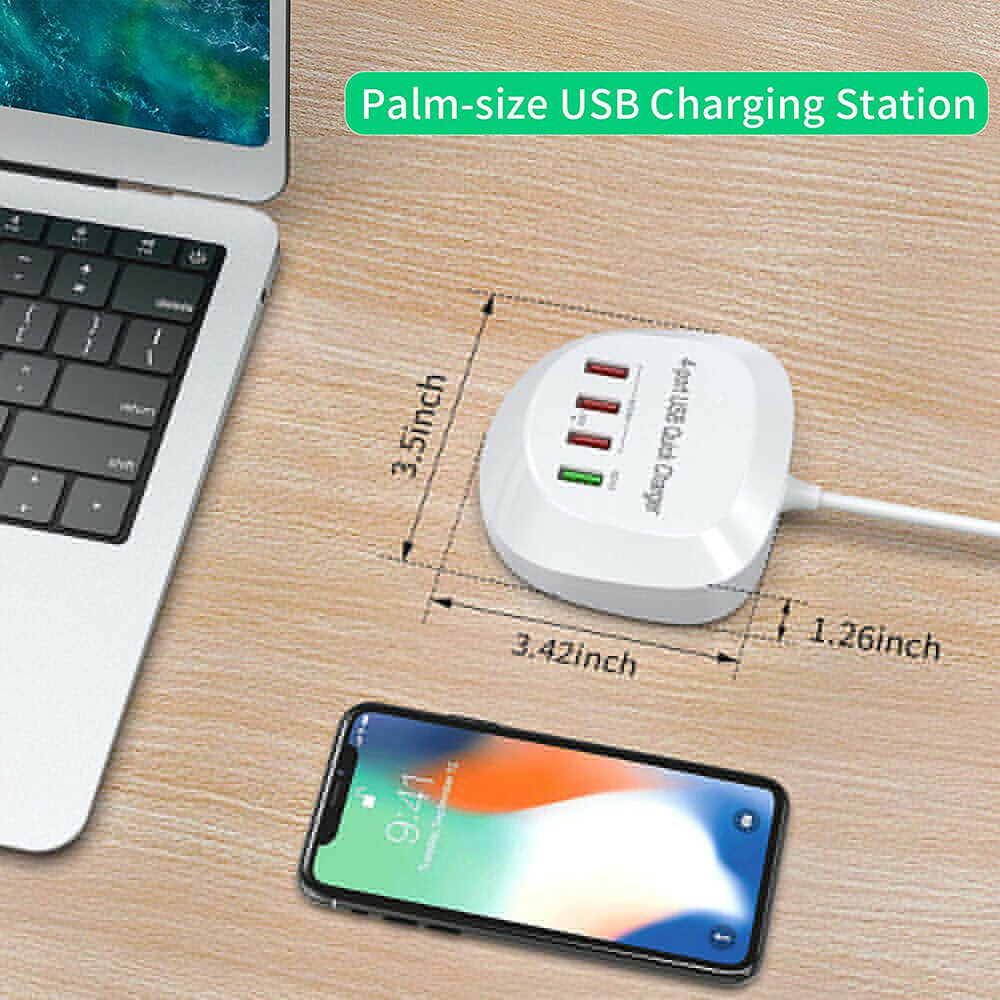 4 Ports USB Quick Charger QC 3.0 Fast Charging Dock USB HUB Power Adapter NEW