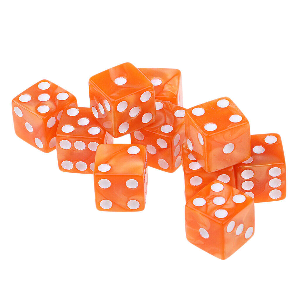 10x Gambling Props D6 Dice Six Sided for MTG TRPG DND Party Fun Toys Orange