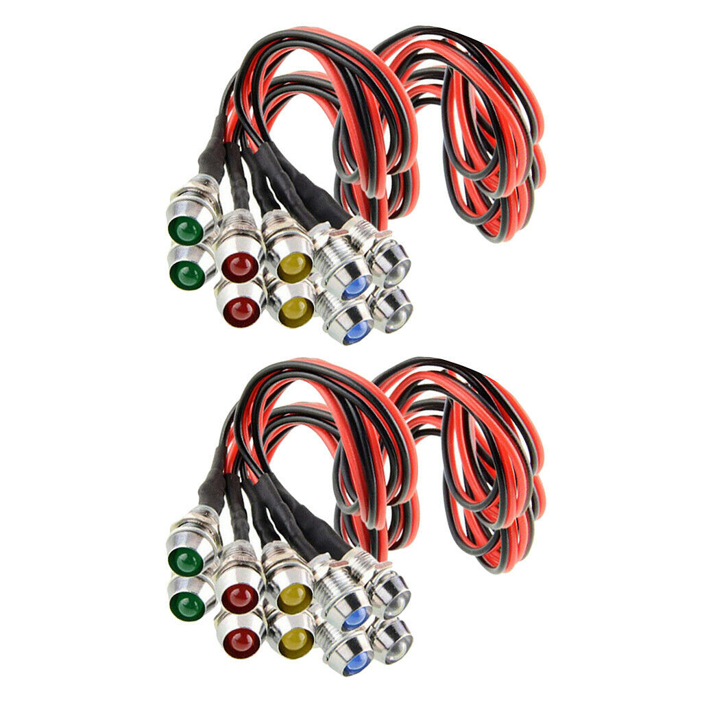 20x Metal LED Indicator Light Lamp Dash Directional Car Truck Motorcycle