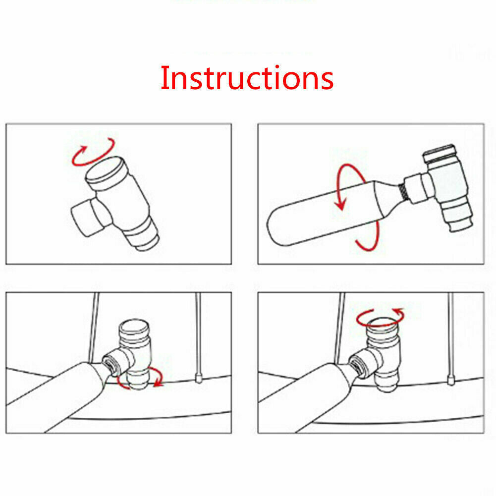 Portable Bike Bicycle Tire Air/ CO2 Inflator Pump Valve Head Presta/Schrader Red