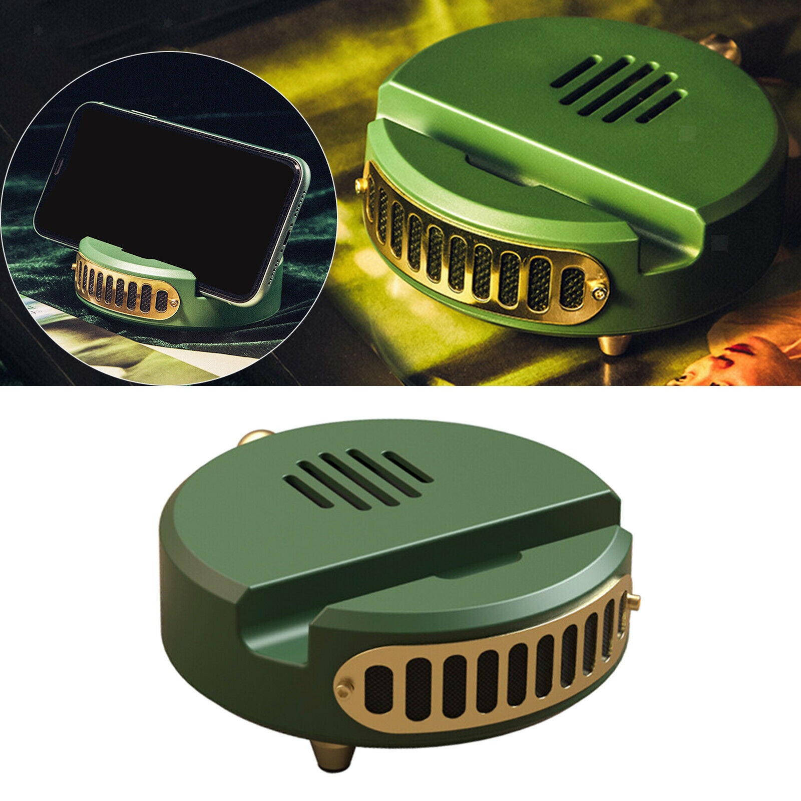 Portable Retro Bluetooth Speaker Multifunction Subwoofer with Phone Bracket
