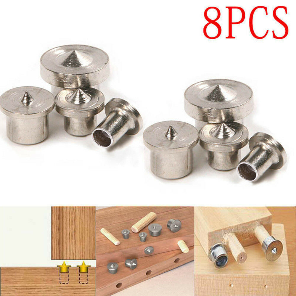 8Pcs Dowel Pins Center Point Kit Woodworking Craft Clamp Steel Tools 6/8/10/12mm