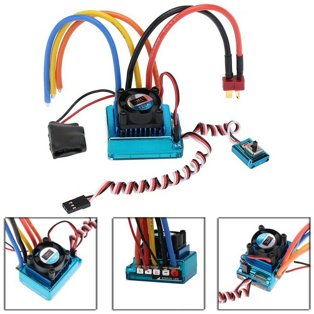 120A Brushless ESC Speed Controller for 1:10 On-road Drift Car Truck Parts