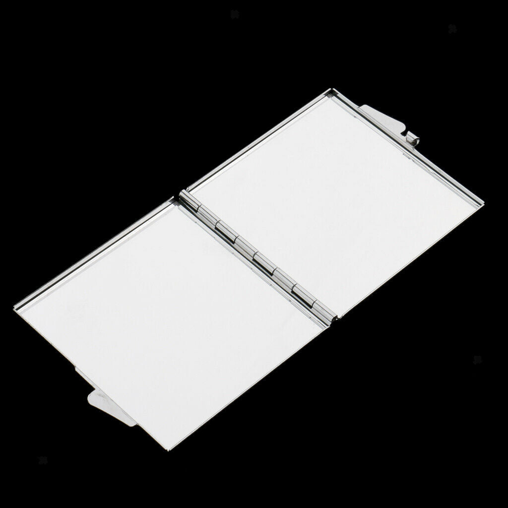 Pack of 2 Double Sides Folding Pocket-size Makeup Mirror Portable Square Compact