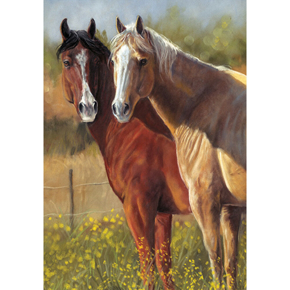 Wild Brown Horses Garden Flags Yard House Decor Flag Portable Banner 28x40Inch