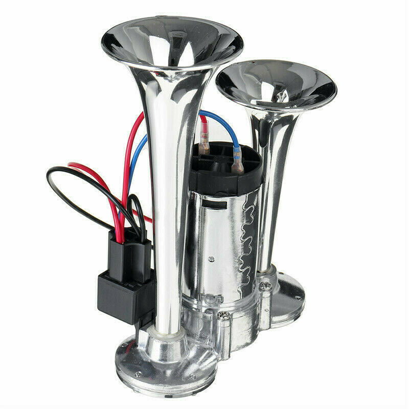 600DB 12V Dual Trumpets Super Loud Car Electric Horn Truck Boat Train Speaker