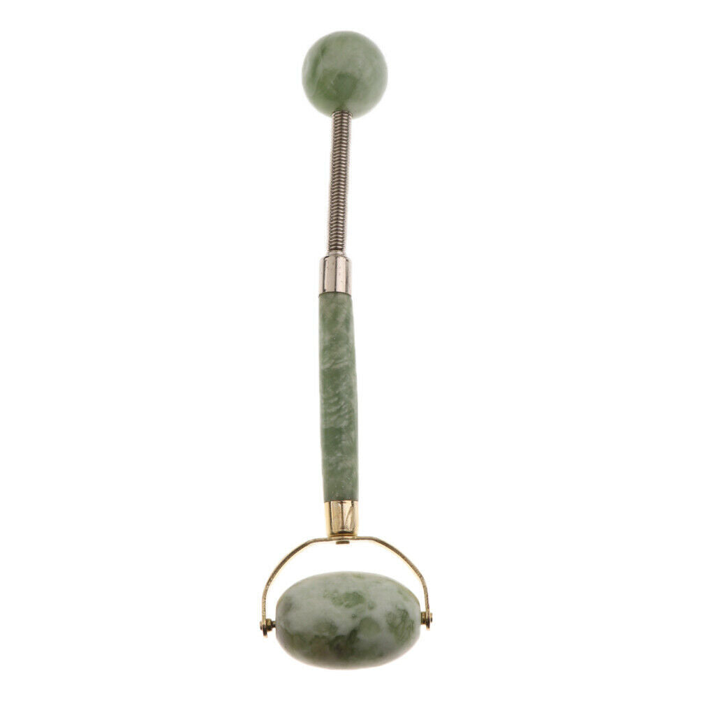 Double Heads Natural Jade Facial Massage Roller Massager Hammer Stick Tool