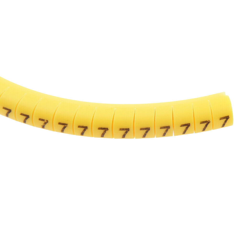 10X 100 Yellow Cable Wire Markers Identification Lables Number 0 ~ Number 9
