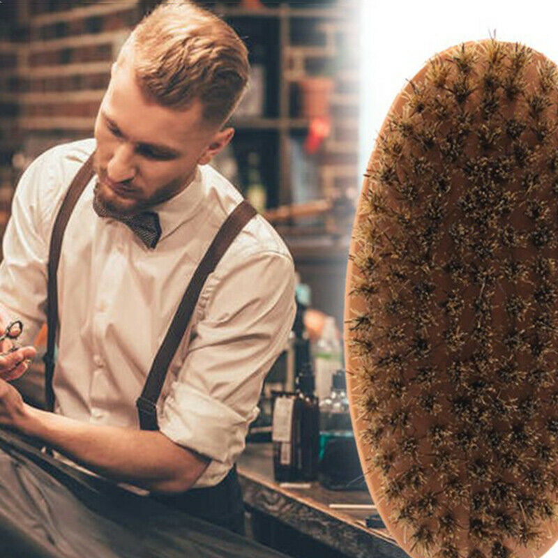 1pc Soft Boar Bristle Wood Beard Brush Hairdresser Shaving Tool Men Musta.l8