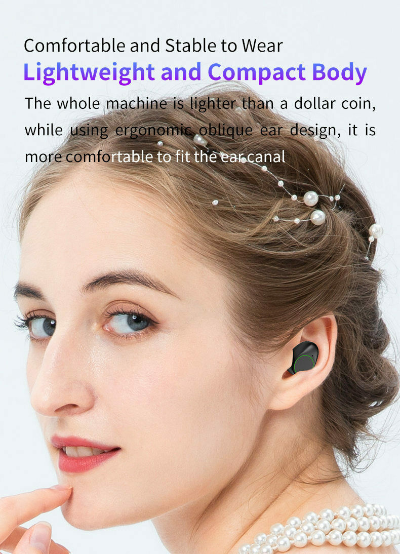 V5.1 Bluetooth Wireless Earphones Earbuds Sport Headset Noise Cancel Earphone