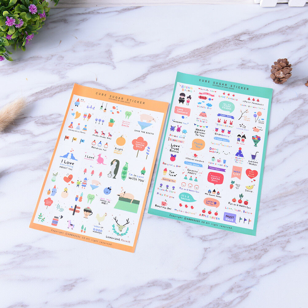 5 Sheets Lovely Paper Stickers For DIY Po Album Scrapbook Calendar Diary .l8