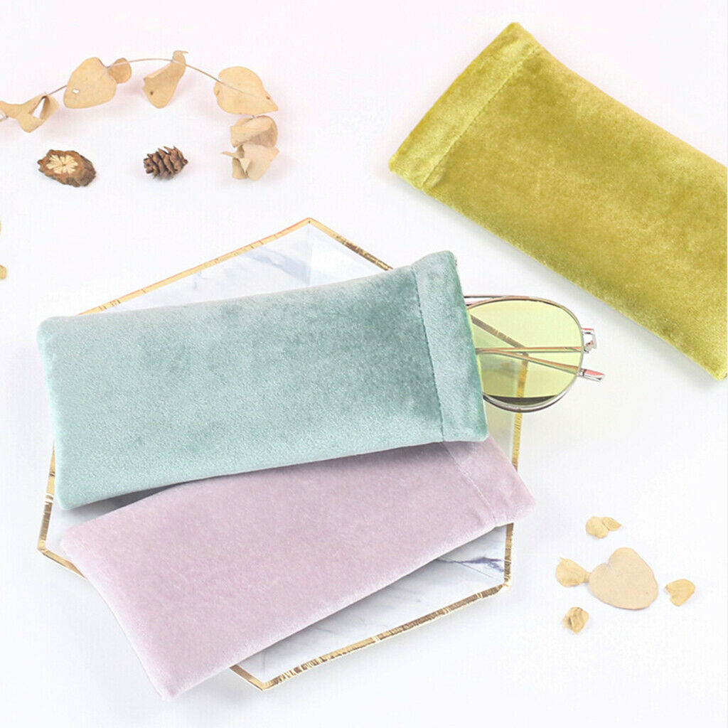 2x Velvet Sunglasses Pouch Eyeglass Goggles Holder Storage Bag Protector