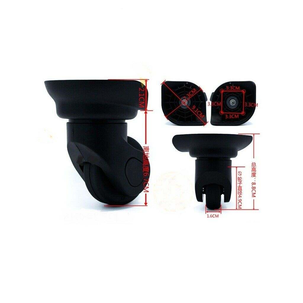 1Pair Luggage Double-Bearing Wheel Trolly Suitcase Casters Spinner Part