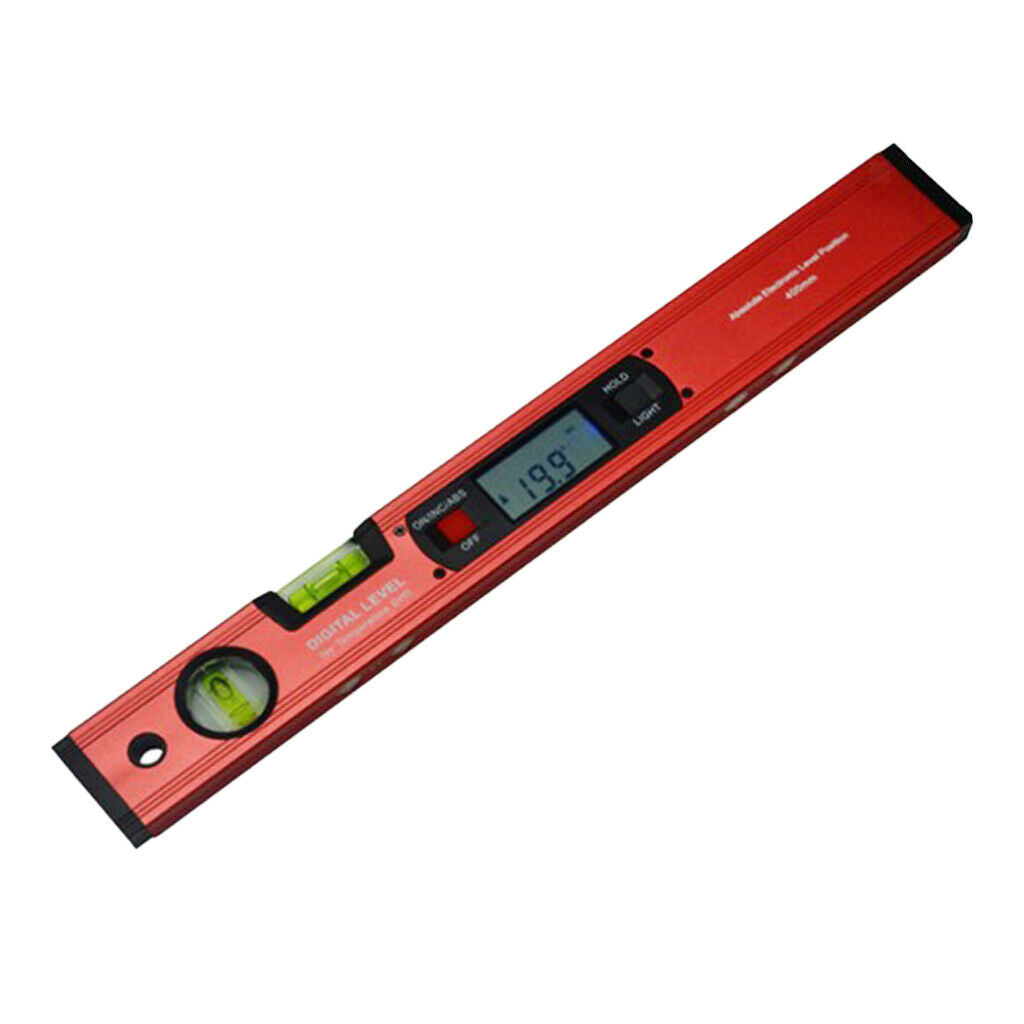 16â€ Spirit Level Digital Inclinometer Spirit Level Angle Gauge 0-360Â° Red