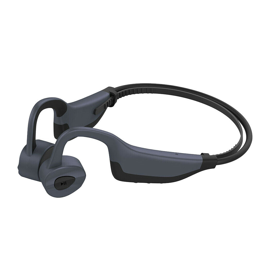 Wireless Bluetooth Sweatproof Bone Conduction Earphone Earbuds Mic Gray