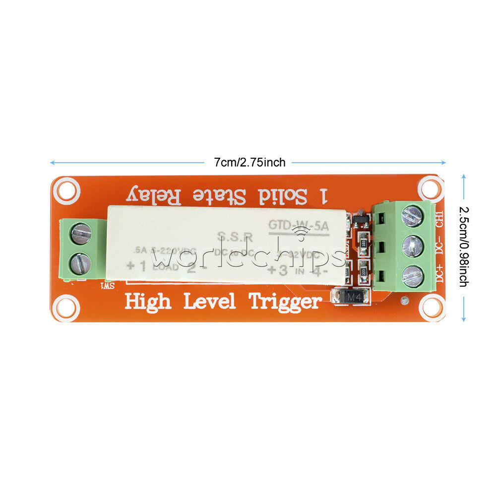 3-32V DC 1-Channel SSR Solid State Relay High-low Trigger 5A 5v 12v For Arduino