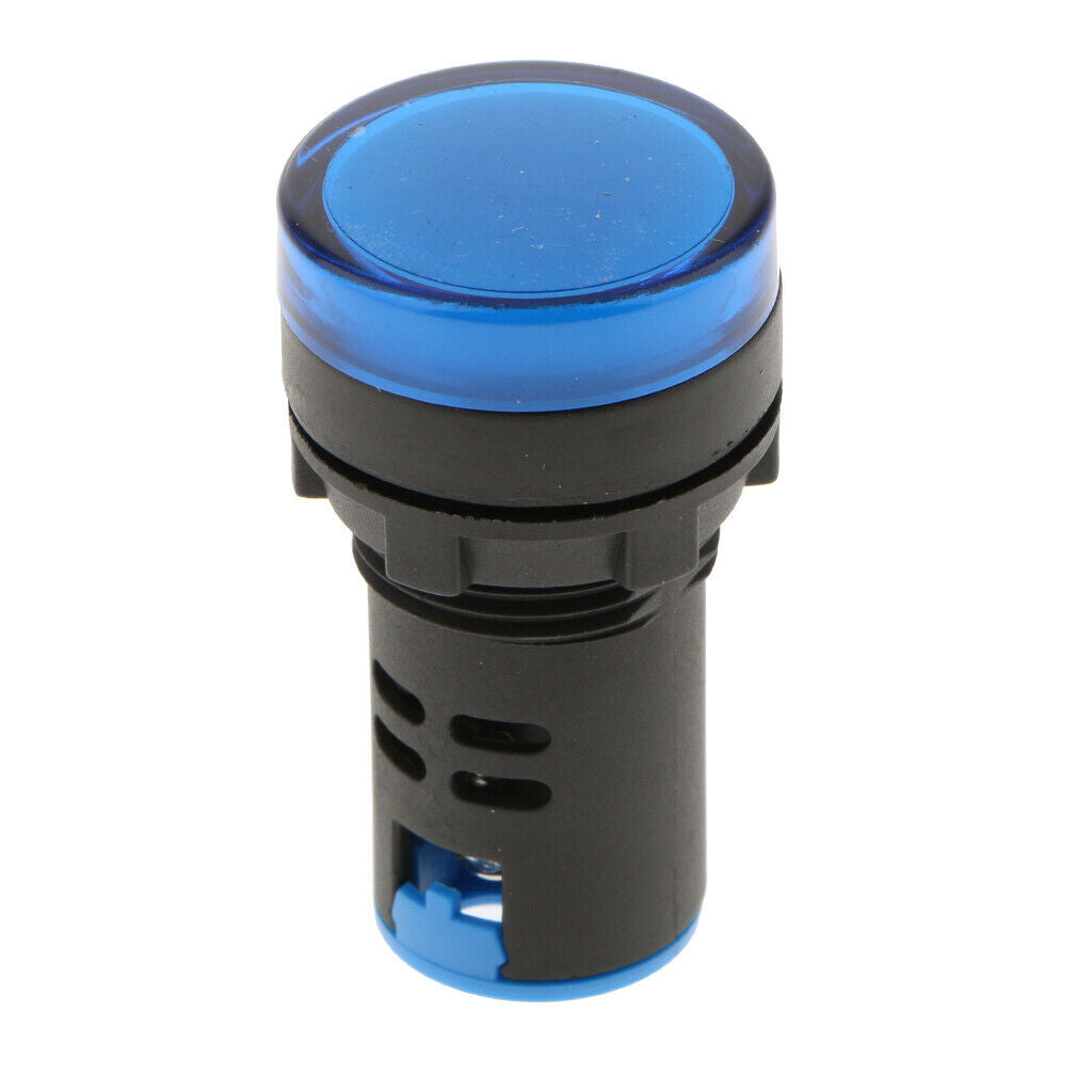 12V LED Indicator Signal Control Indicator Light Control Panel 22mm Blue