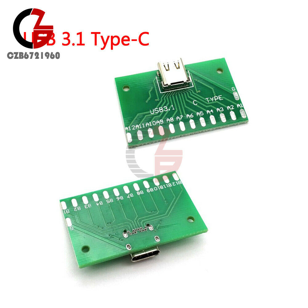Type C 3.1 USB Diy 24Pin USB-C Female Socket Connector Smt Type With Pc Board