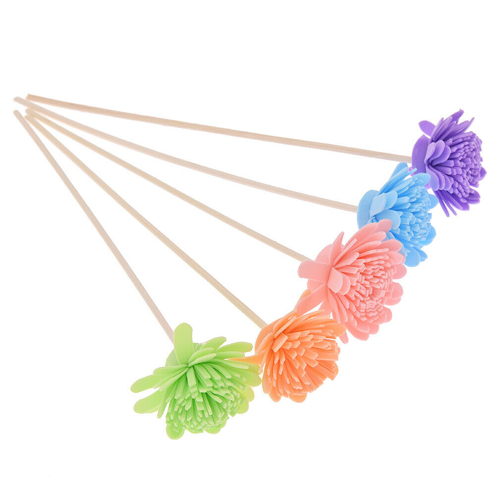 5PCS Mixed Color Rattan Reed Diffuser Sticks Chrysanthemum Aroma Home Fragrance