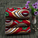 1yd Ankara African Wax Fabric Red Leaf Printing DIY Sewing Dress Garment Supply