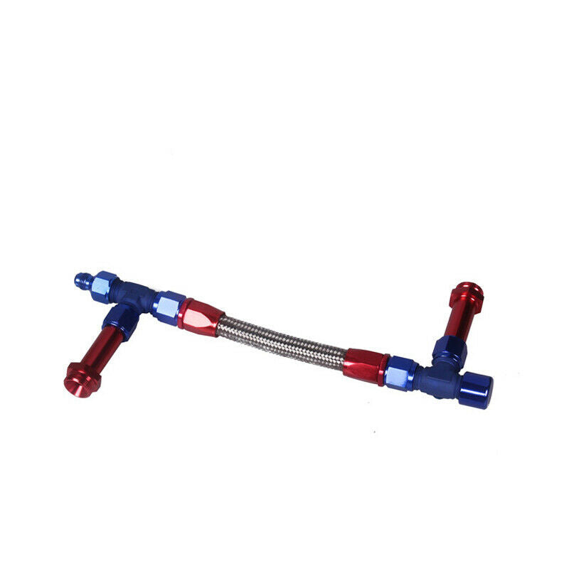 AN8 Dual Feed Fuel Fittings Braid Hose Adapter For 4150 7/8â€-20 Thread Dominator