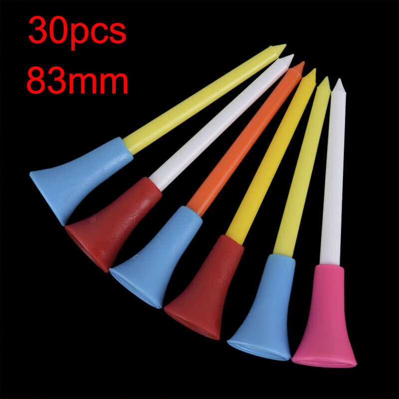 30PC Multi Color Plastic Golf Tees 83mm Durable Rubber Cushion Top Golf T.l8