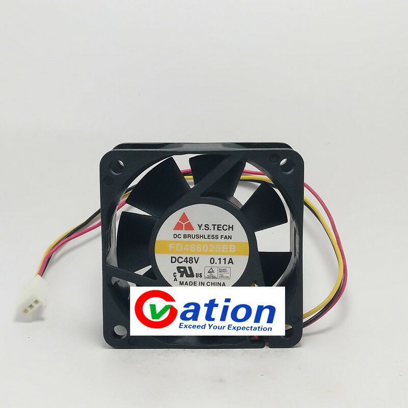 For FD486025EB Y.S.TECH 6025 60mm DC 48V 0.11A4,300RPM 25.4CFM axial cooling fan