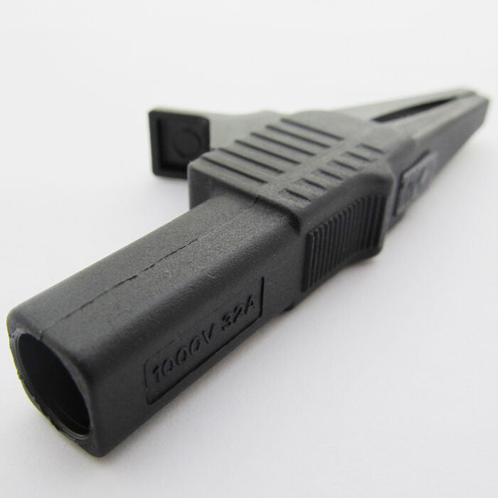 5pcs Black 1000V 32A Battery Alligator Kelvin Test Clip to 4mm Banana jack new