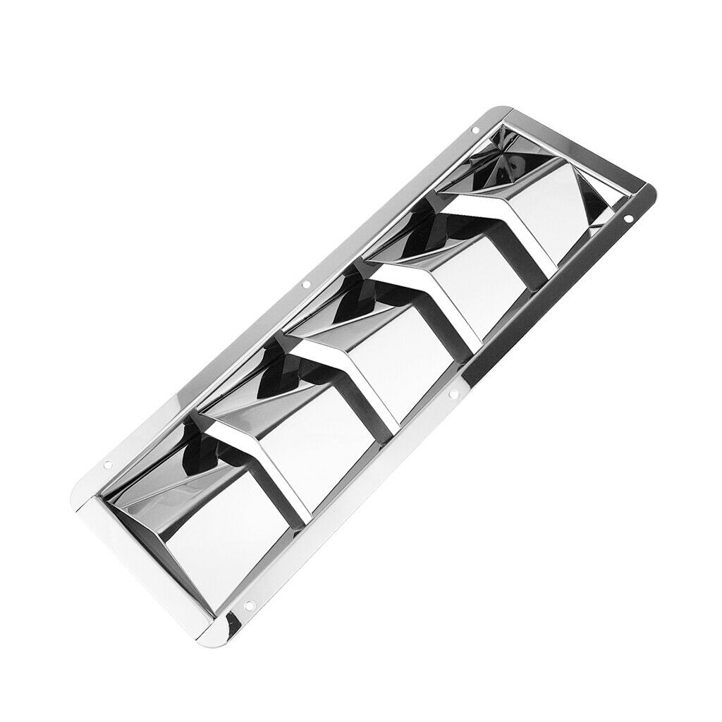 2X Louver Vent 5-Slot Ventilation Air Vent Grille Cover Yacht Stainless Steel