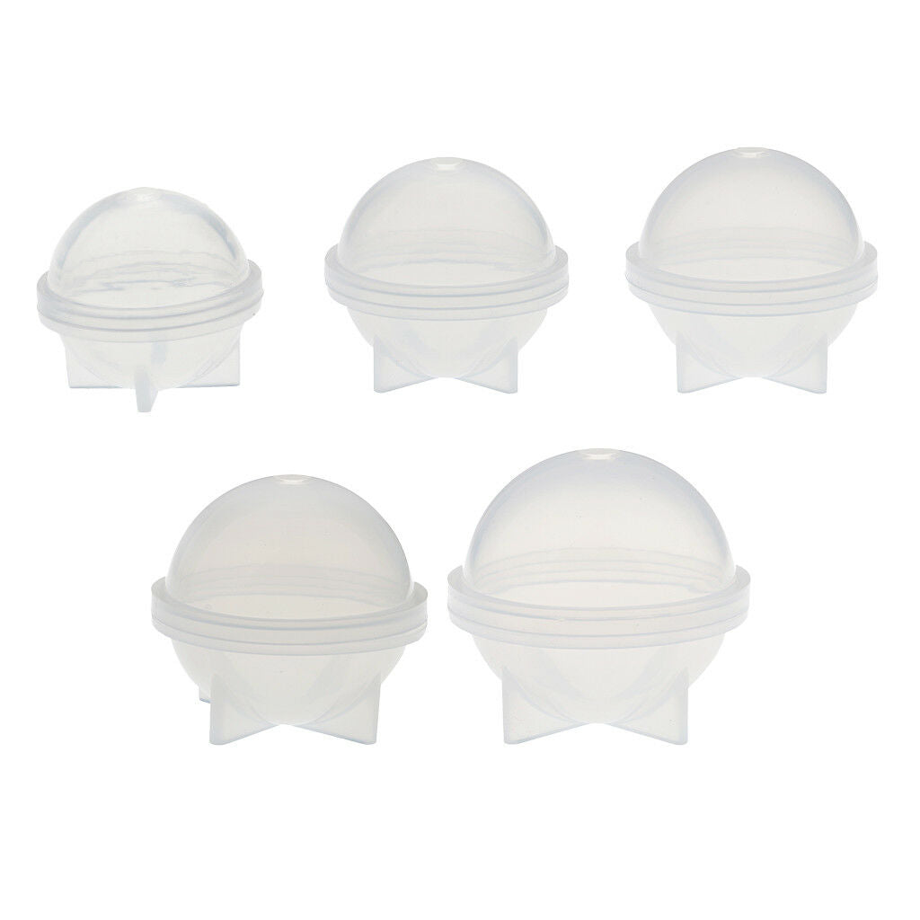 5 Sets Sphere Crystal Silicone Jewelry Making Mold DIY Dried Flower Ornament