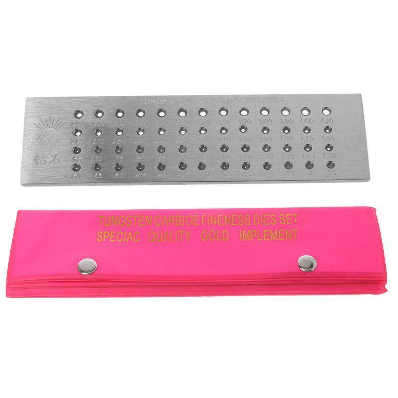52 Holes Tungsten Carbide Wire Drawplate for Jewelry Making Round 0.26-4.10mm