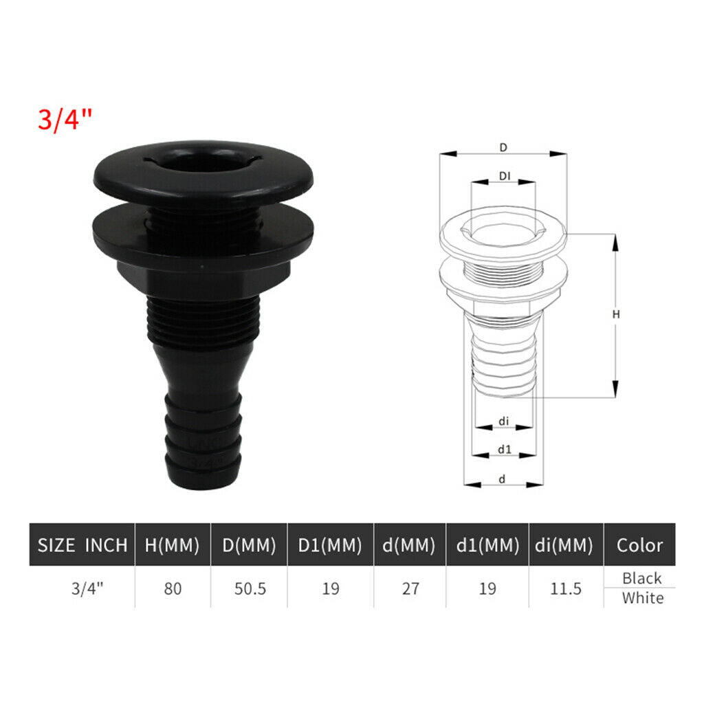 3/4 '' Black ABS Marine Cross Fitting Yacht Parts