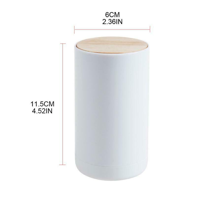 Push-type Toothpick Dispenser Holder White Plastic Press Cotton Swab Holder Box
