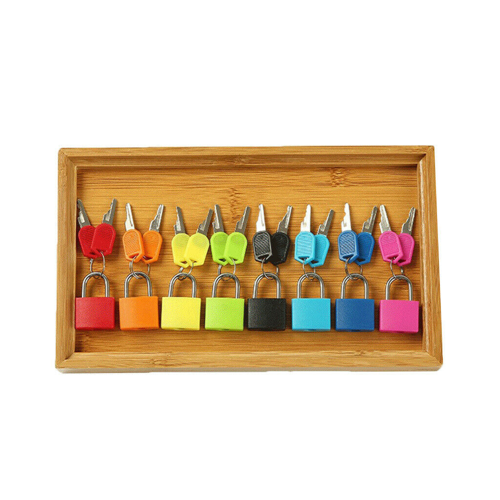 8 Pieces Universal Lock & Keys Kit in Wooden Salver Children Color Perception